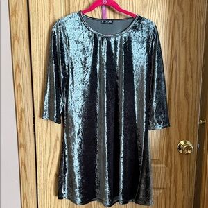 Velvet Long Sleeve Top - Elegant Gray